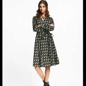 Brooks Brothers Zac Posen Snow Blossom Print Cotton Sateen Wrap Dress 🌼